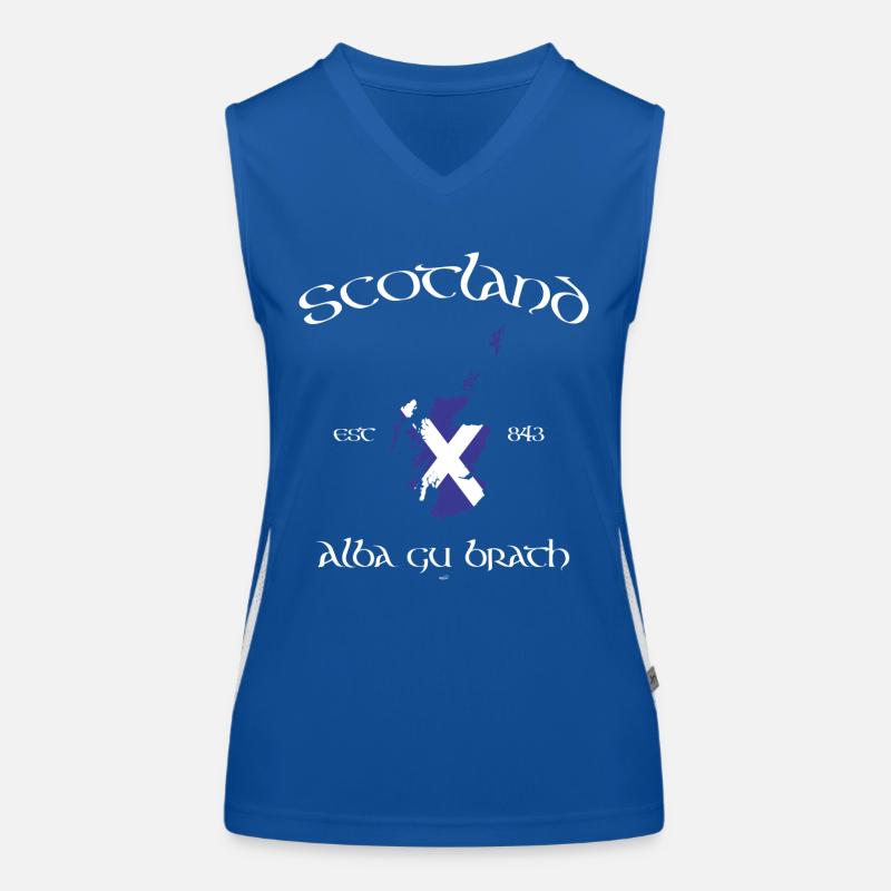 Scotland Map Flag - Women's Functional Contrast Tank Top - royal/white