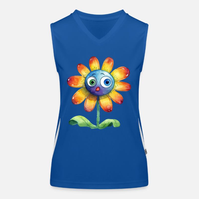 Blume Wasserfarben Zeichnung Funktionelles Kontrast-Tank Top für Frauen