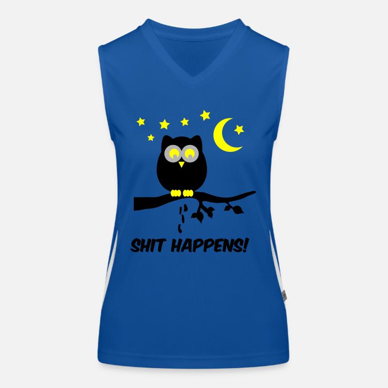 eule shit happens 02 Funktionelles Kontrast-Tank Top für Frauen