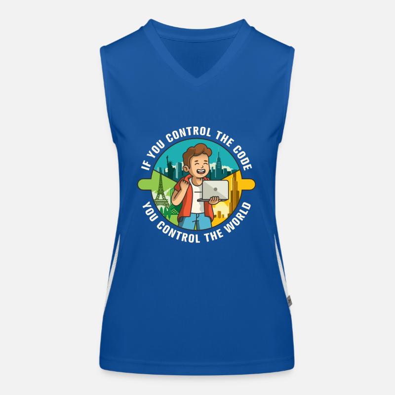 Wenn du den Code kontrollierst, kontrollierst du die Welt Funktionelles Kontrast-Tank Top für Frauen