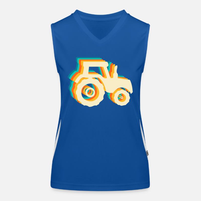 Retro-Traktor Funktionelles Kontrast-Tank Top für Frauen
