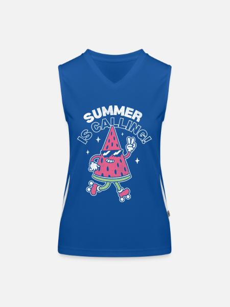 Summer is Calling - Women's Functional Contrast Tank Top - royal/white - Front