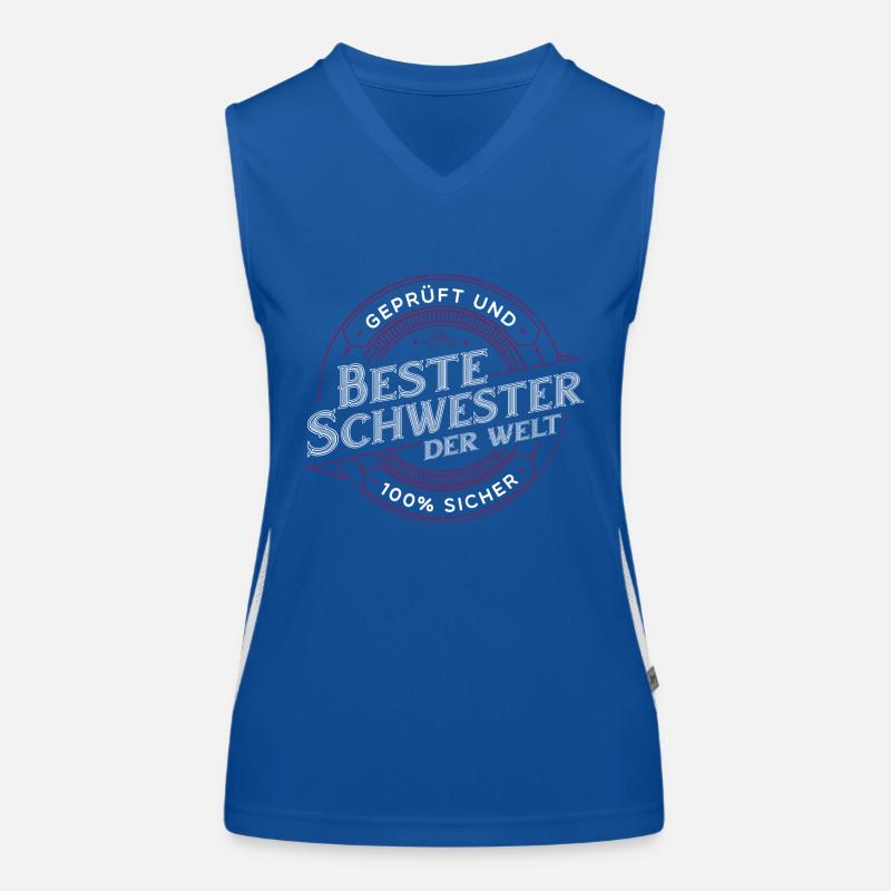Schwester Schwesterherz Geschenk Geschenkidee Funktionelles Kontrast-Tank Top für Frauen