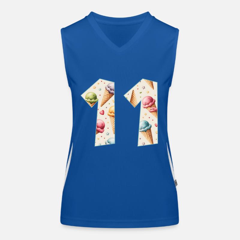 EISCREME NUMMER 11 JAHRE EIS 11. GEBURTSTAG Funktionelles Kontrast-Tank Top für Frauen