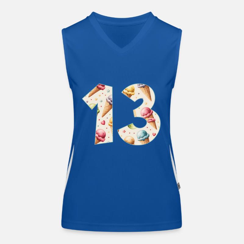 EISCREME NUMMER 13 JAHRE EIS 13. GEBURTSTAG Funktionelles Kontrast-Tank Top für Frauen