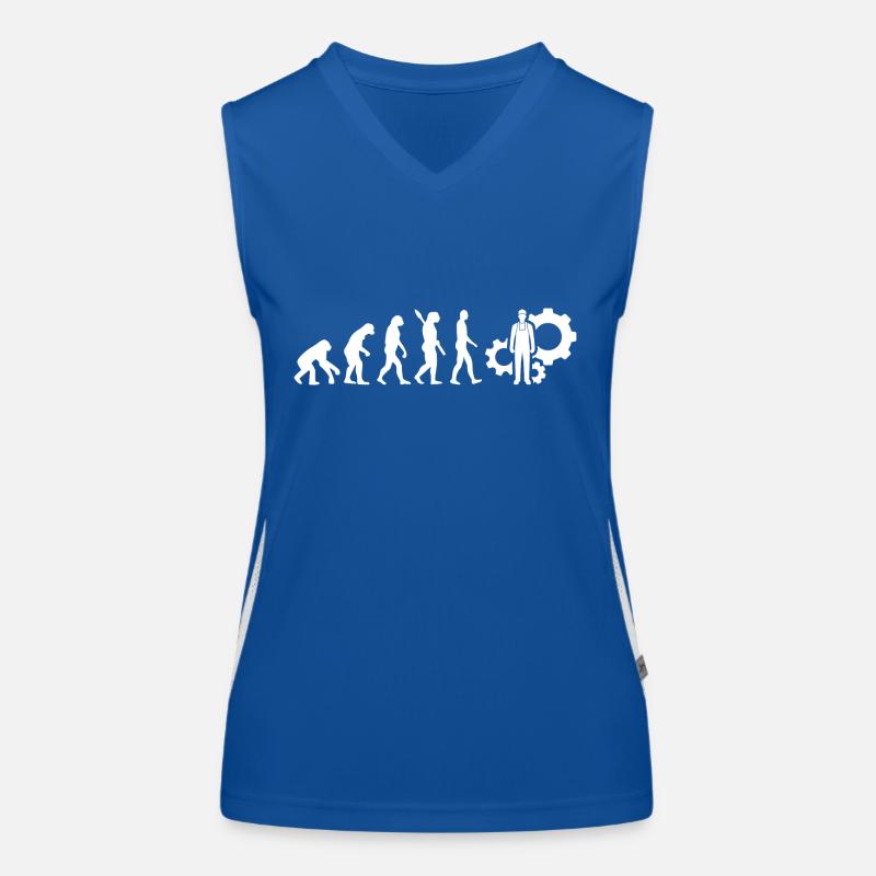 Evolution Techniker Technik White Funktionelles Kontrast-Tank Top für Frauen