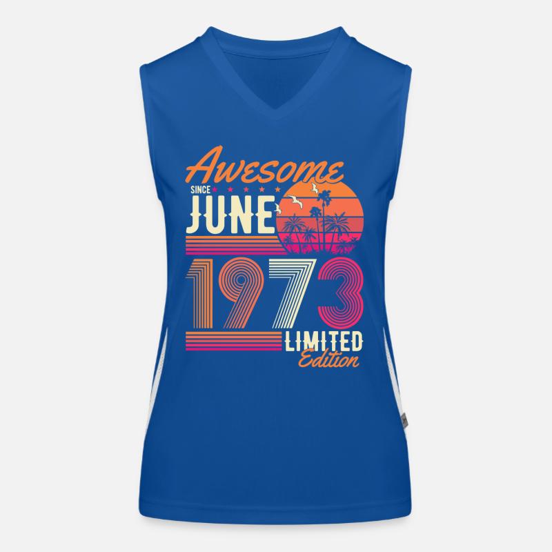 Juin 1973 Vintage Retro Anniversaire Débardeur respirant contrasté Femme