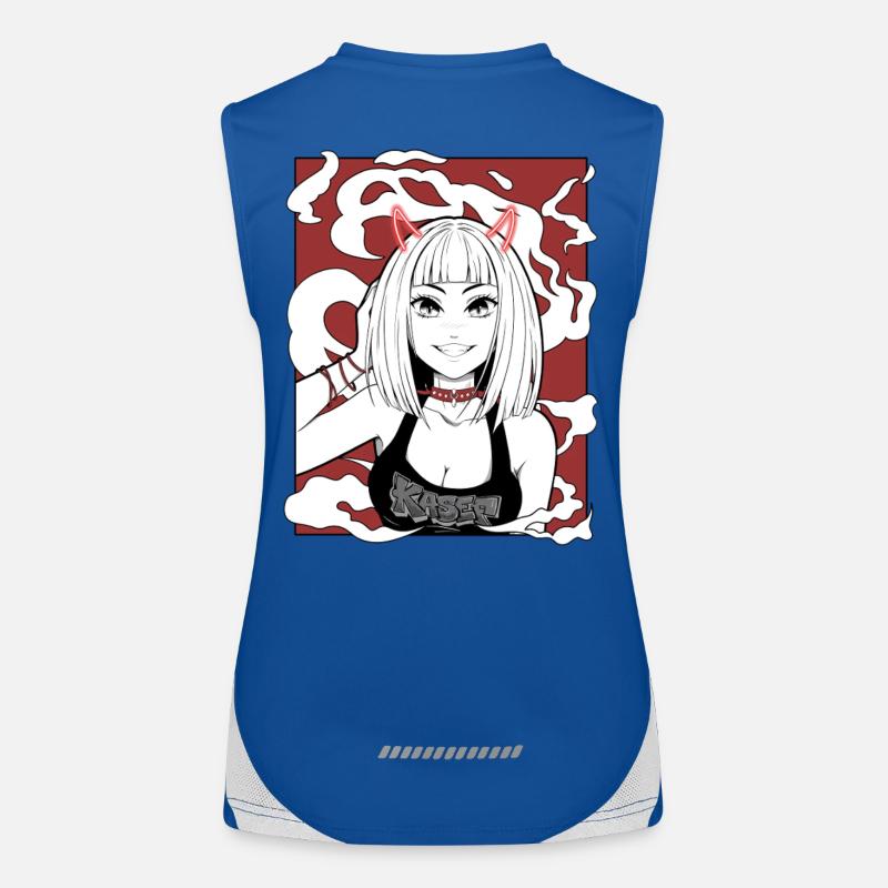 Anime Teufel Mädchen Goth Design Funktionelles Kontrast-Tank Top für Frauen