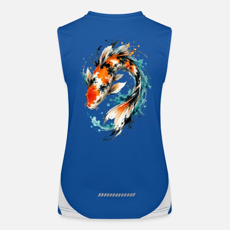 Watercolor Koi Splash Women's Functional Contrast Tank Top