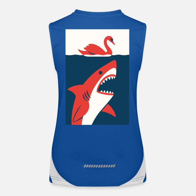 Schwan trifft Hai #2 Funktionelles Kontrast-Tank Top für Frauen