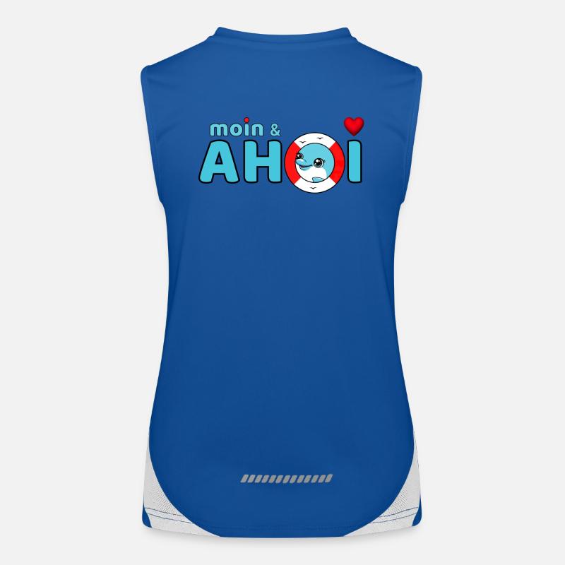 Moin und Ahoi Funktionelles Kontrast-Tank Top für Frauen