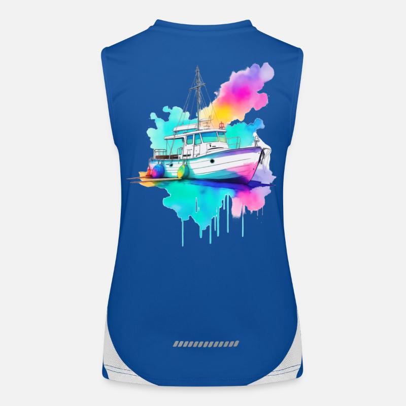 Segelboot Funktionelles Kontrast-Tank Top für Frauen