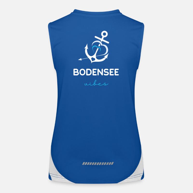 Bodensee Vibes - White Blue Funktionelles Kontrast-Tank Top für Frauen