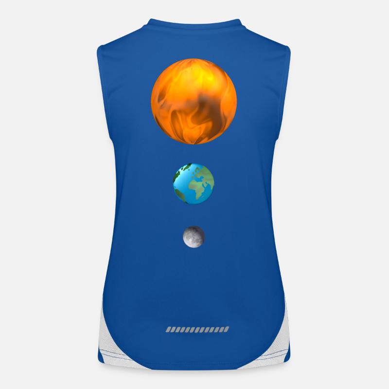 Fireball, Earth, Moon, Sun Women's Functional Contrast Tank Top
