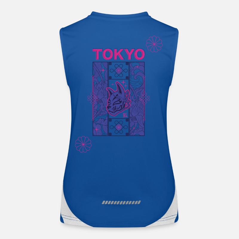 Conception du Kitsune Néon de Tokyo Débardeur respirant contrasté Femme