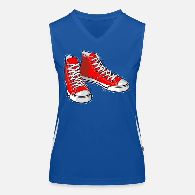 Baskets rouges Débardeur respirant contrasté Femme