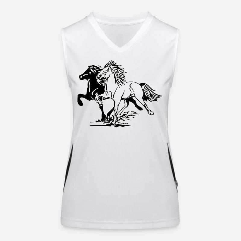 Wild Pferde Funktionelles Kontrast-Tank Top für Frauen