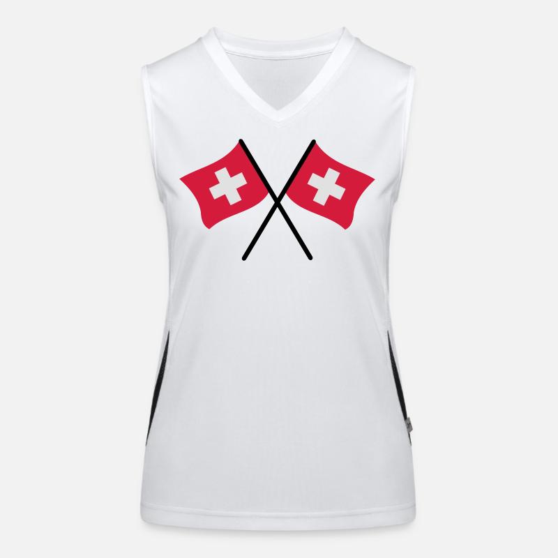 Drapeau suisse Débardeur respirant contrasté Femme