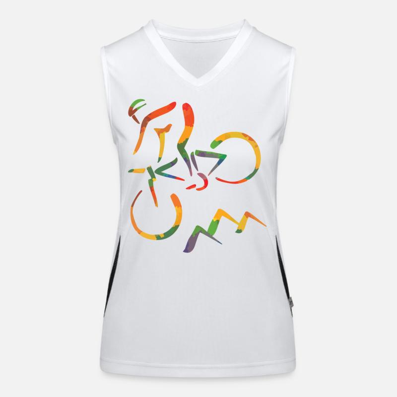 Farbiger Mountainbiker Funktionelles Kontrast-Tank Top für Frauen