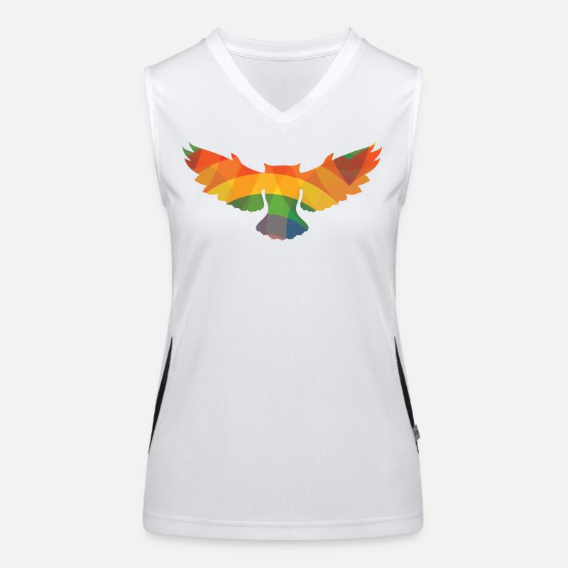 Farbige Eule Funktionelles Kontrast-Tank Top für Frauen