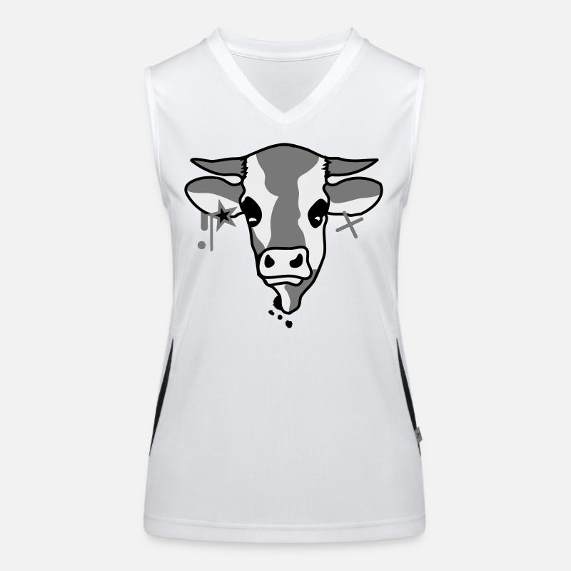 Kuh Funktionelles Kontrast-Tank Top für Frauen