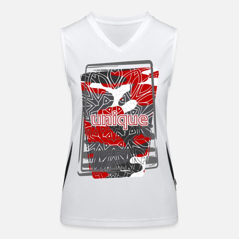 Mandala de camouflage rouge unique Débardeur respirant contrasté Femme