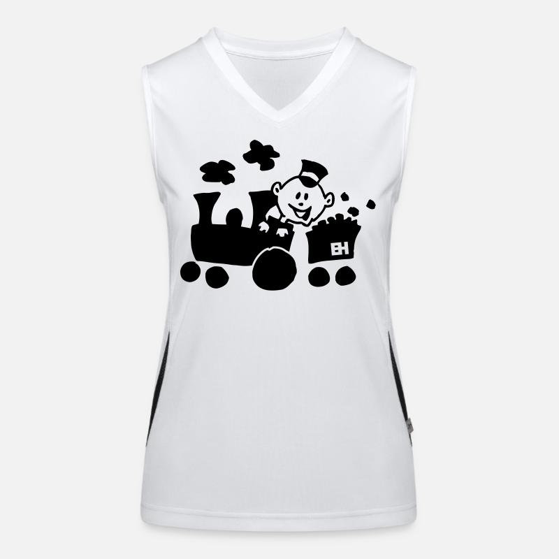 All Aboard for Laughs! Train design Women's Functional Contrast Tank Top