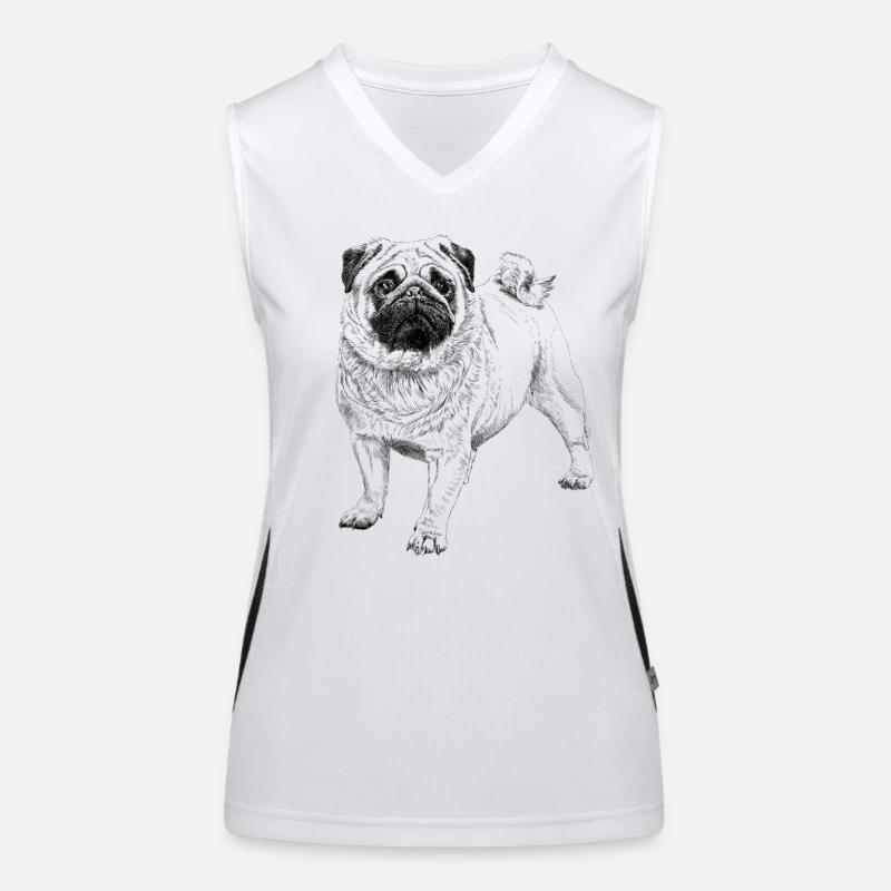 Mops Funktionelles Kontrast-Tank Top für Frauen