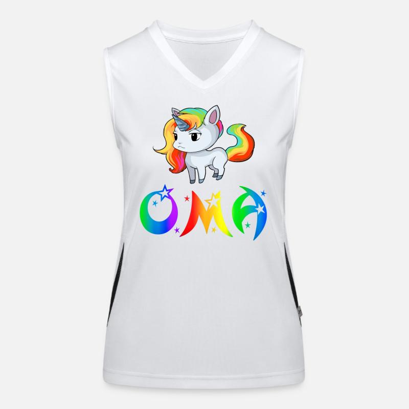 Einhorn Oma Funktionelles Kontrast-Tank Top für Frauen