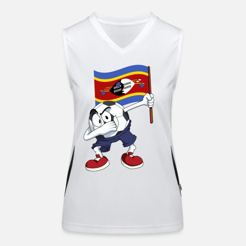 Swasiland Dabbing Fussball Funktionelles Kontrast-Tank Top für Frauen