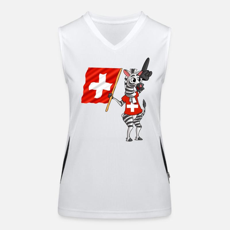 Schweizer Zebra Funktionelles Kontrast-Tank Top für Frauen