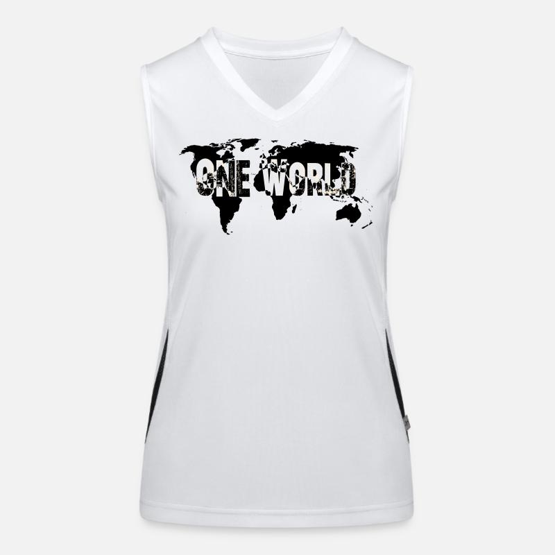 One World -White Funktionelles Kontrast-Tank Top für Frauen