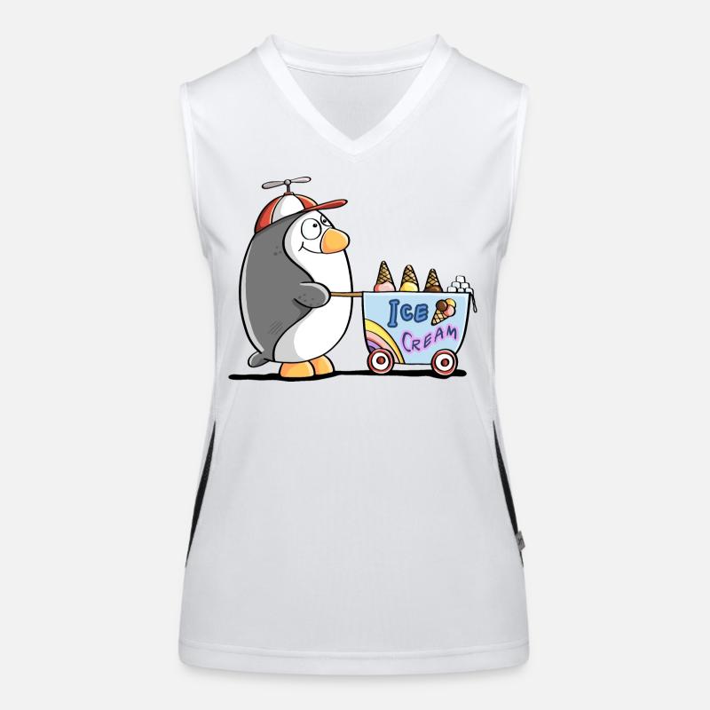 Pinguin Als Eisverkäufer - Eis Women's Functional Contrast Tank Top