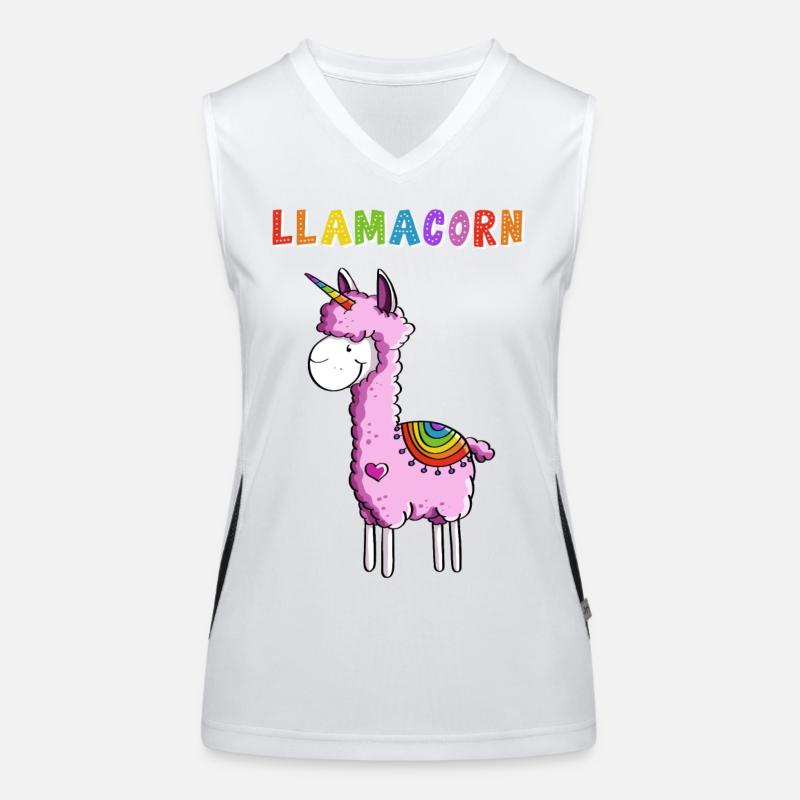 Llamacorn - Lama Unicorn - Comic - Fun Gift Women's Functional Contrast Tank Top