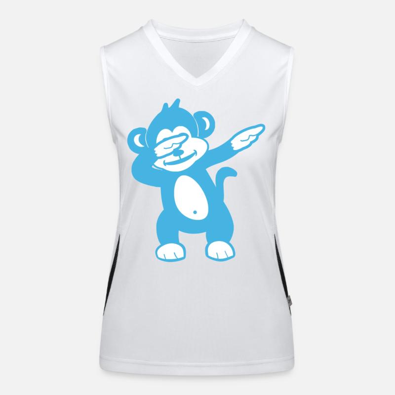 Blue Monkey Maskottchen – Verspieltes Design Funktionelles Kontrast-Tank Top für Frauen