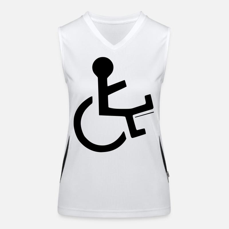 Rollstuhlfahrer mit gebrochenem Bein # Funktionelles Kontrast-Tank Top für Frauen