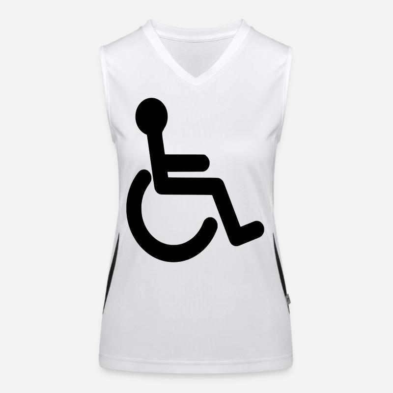 Symbole de base du fauteuil roulant # Débardeur respirant contrasté Femme