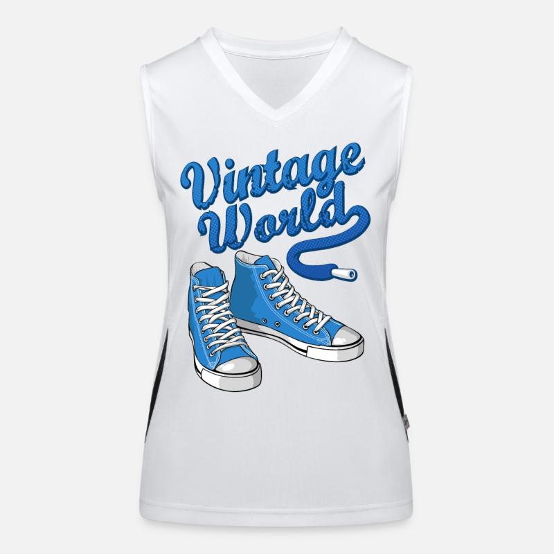 Baskets bleu cru Débardeur respirant contrasté Femme