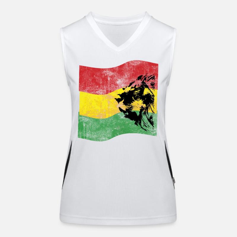 Lion Reggae Flag Women's Functional Contrast Tank Top