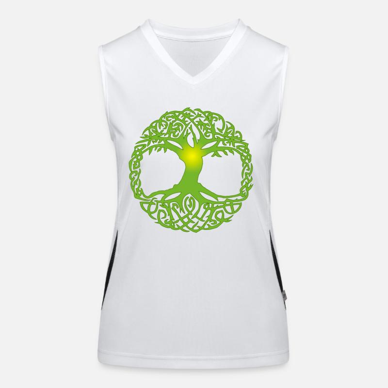 Keltischer Baum Funktionelles Kontrast-Tank Top für Frauen