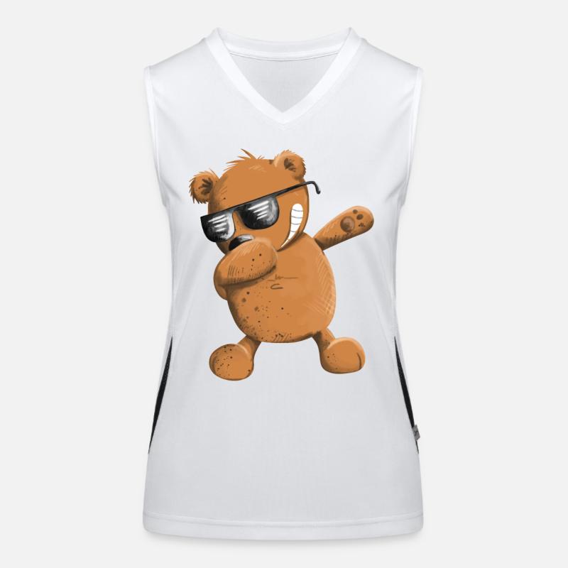 Dabbender Brown Bear Dab Danse Animaux I Dabbing Bear Débardeur respirant contrasté Femme