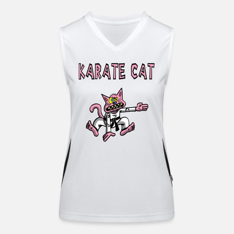 Chat rose et karaté Débardeur respirant contrasté Femme