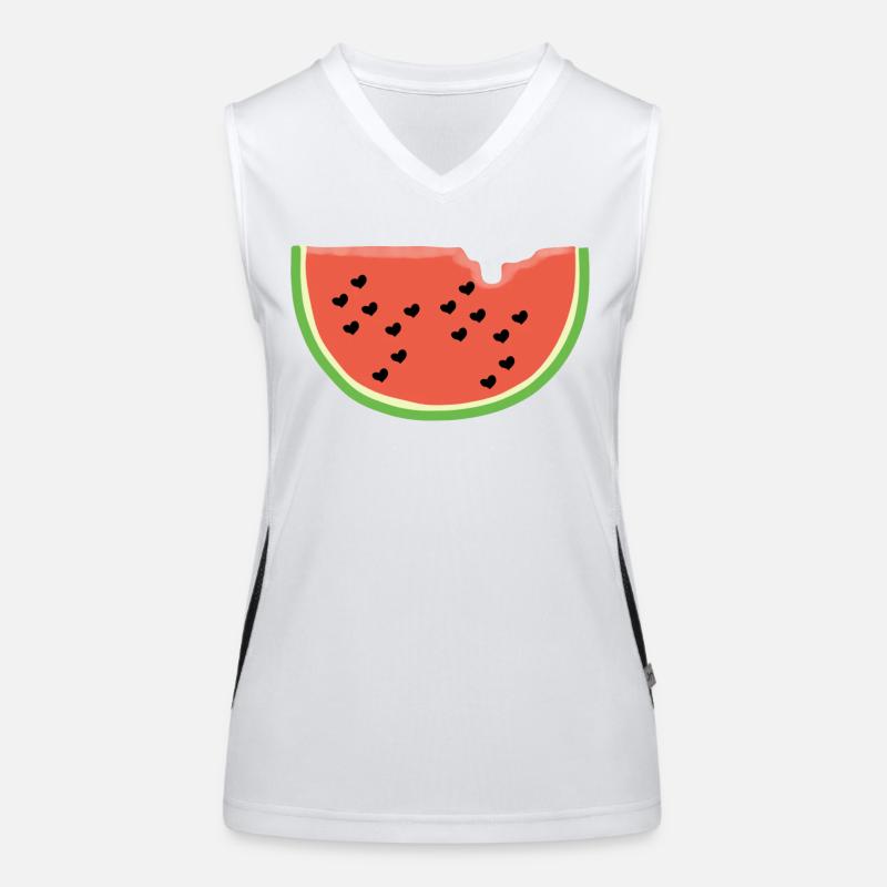 Melone mit Herz - Geschenk - Wassermelone - Comic Funktionelles Kontrast-Tank Top für Frauen