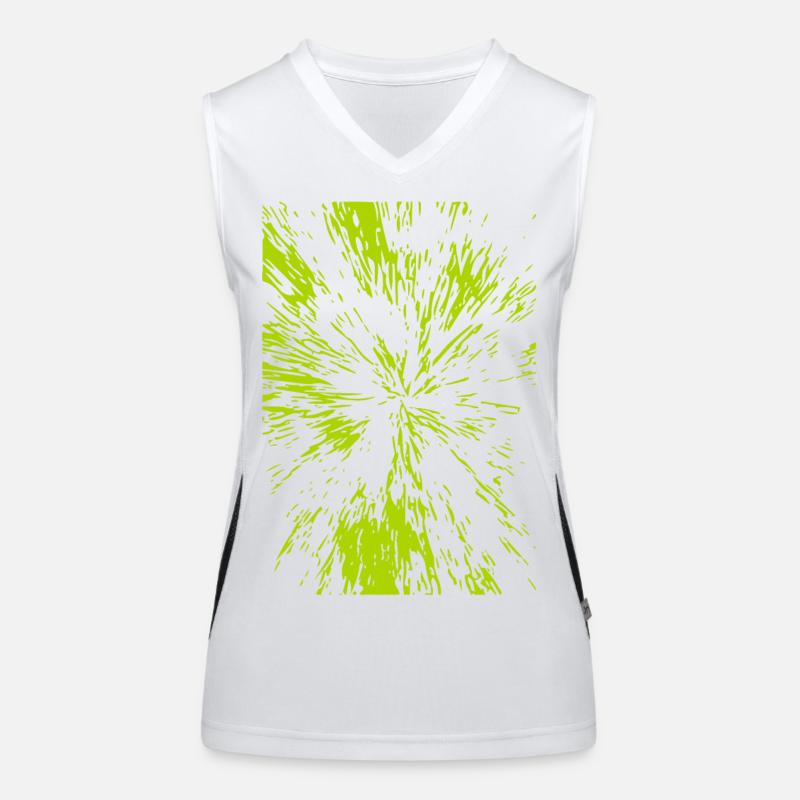 Abstract lines / green / line / trend / pattern Women's Functional Contrast Tank Top