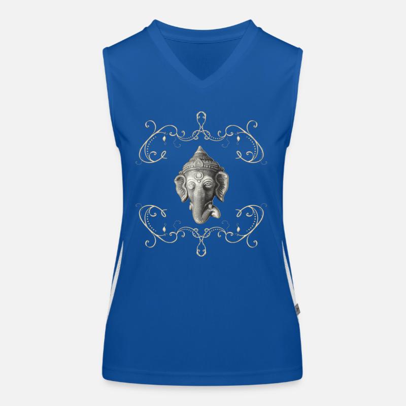 Hindu elephant god ganesh Women's Functional Contrast Tank Top