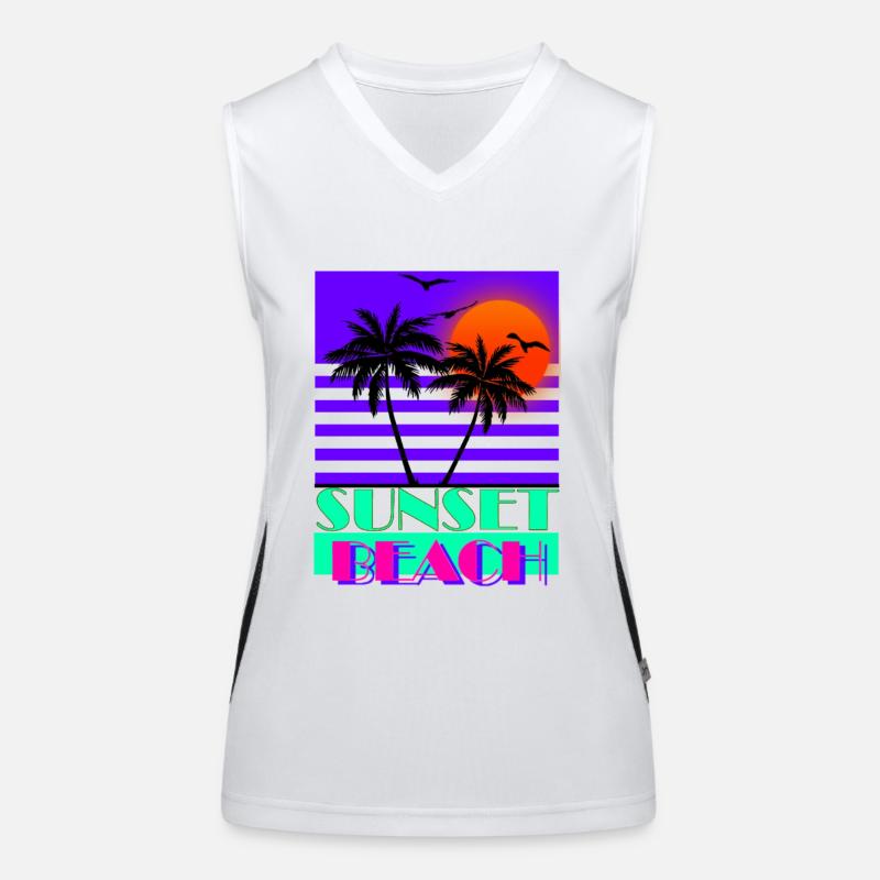 Sunset Beach 80s Purple Débardeur respirant contrasté Femme
