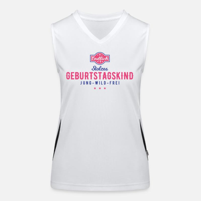 Endlich 18 Geburtstagskind Stolzes Design Funktionelles Kontrast-Tank Top für Frauen