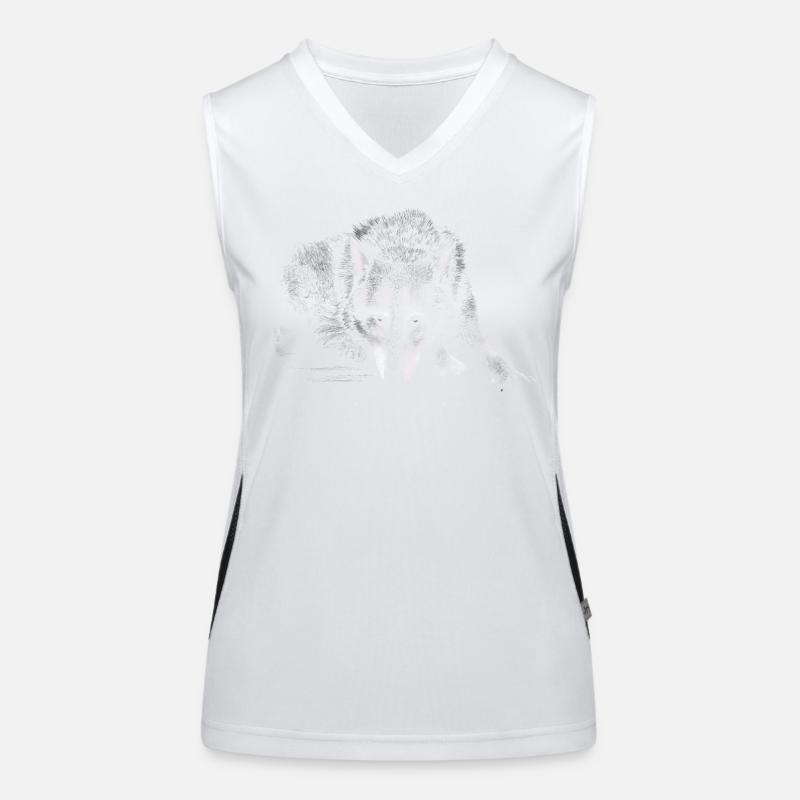 Wolf Funktionelles Kontrast-Tank Top für Frauen