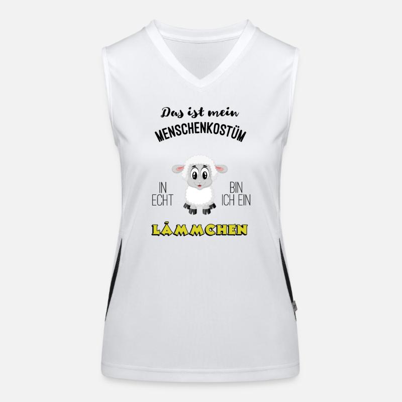 Menschenkostuem Laemmchen Karneval MBA Funktionelles Kontrast-Tank Top für Frauen