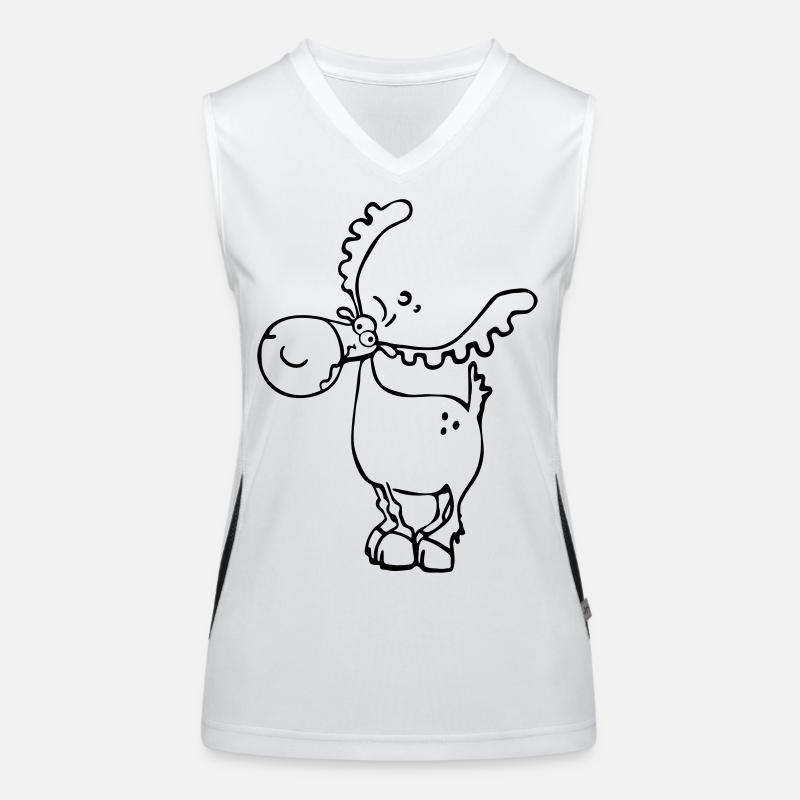Elch - Hirsch - Rentier - Wild Funktionelles Kontrast-Tank Top für Frauen